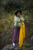 Mary the Andean girl who have a little lamb Chugchilan,  Cotopaxi,  Ecuador, South America