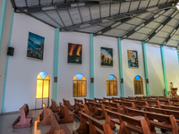 Tropical Church on Puerto Villamil Isabella, Galapagos, Ecuador, South America