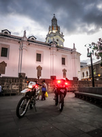quito police bike near plaza grande Quito, Pichincha province, Ecuador, South America