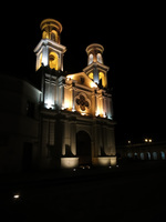 Latacunga church at night Chugchilan, Latacunga, Colopaxi Province, Ecuador, South America